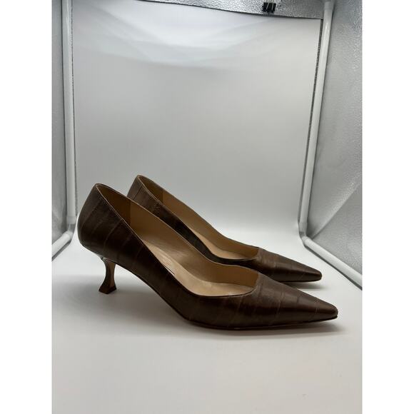 Manolo Blahnik Brown Kitten Heels EU size 40 - Picture 4 of 8